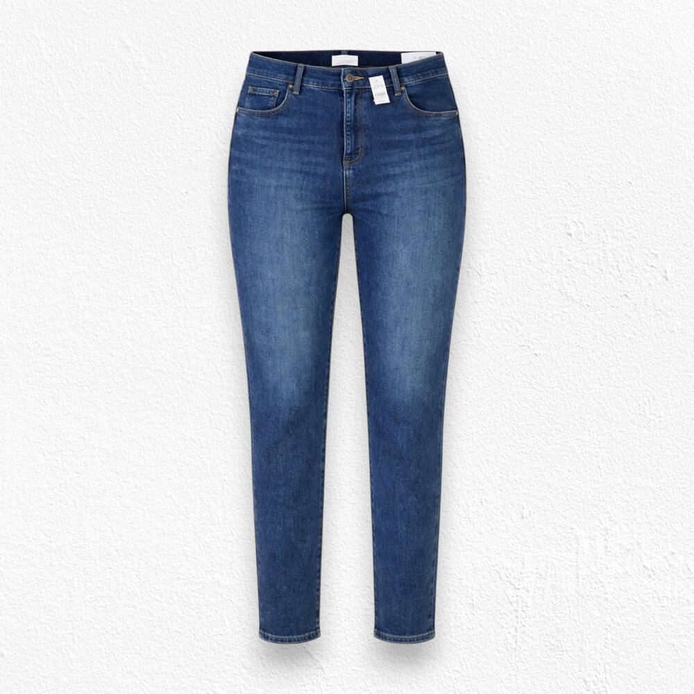 LOFT Dark Wash Classic High Waisted Stretch Classic Ankle Skinny Jeans Size 32
